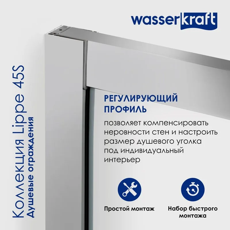 Душевой уголок Wasserkraft Lippe 45S00 Sancos — официальный сайт