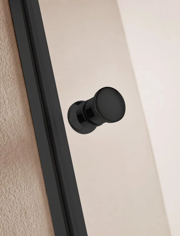 Душевая дверь в нишу Cezares Eco ECO-O-B-1-70-C-NERO профиль черный, стекло прозрачное Sancos — официальный сайт