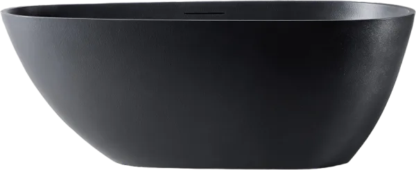 Ванна из искусственного камня Abber Dortmund 170x75 см, отдельностоящая, черная, овальная, со сливом Sancos — Оригинал