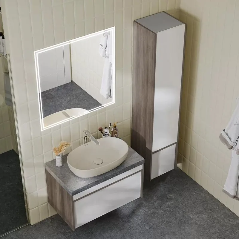 Шкаф-пенал для ванной KERAMA MARAZZI Modula 35 R с дверцей и ящиком, арабика Sancos — официальный сайт
