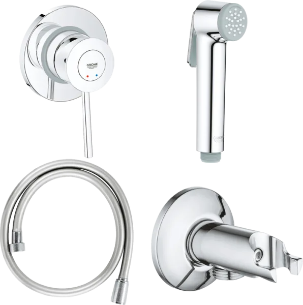 Гигиенический душ Grohe BauClassic 124902 со смесителем, С ВНУТРЕННЕЙ ЧАСТЬЮ Sancos — Оригинал