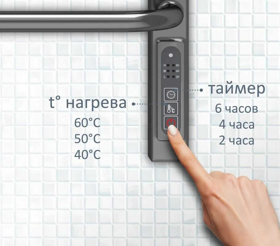 Полотенцесушитель электрический AQUATEK Бетта П10 50x90 хром Sancos — официальный сайт