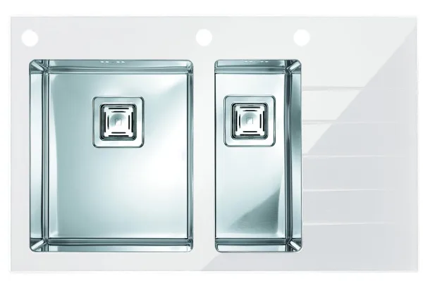 Мойка кухонная Alveus Crystalix 20 L, белое стекло Sancos — Оригинал