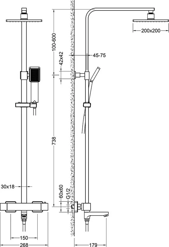 Душевая стойка Timo Tetra-Thermo SX-0169/17, с термостатом, золото Sancos — официальный сайт