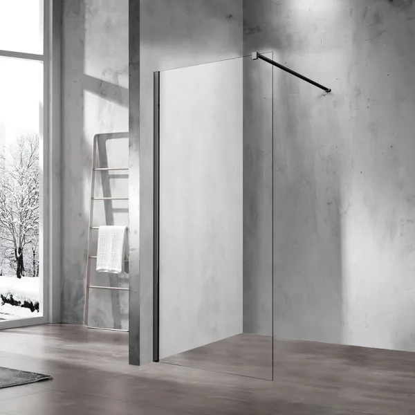 Душевая перегородка Vincea Walk-in VSW-1H110CLB 110 см, профиль черный матовый, стекло прозрачное Sancos — Оригинал