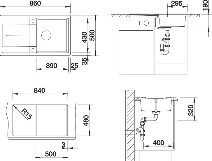 Мойка кухонная Blanco Metra 5S 517348 серый беж Sancos — официальный сайт
