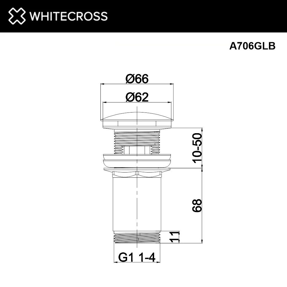 Донный клапан для раковины WHITECROSS A706GLB, брашированное золото Sancos — официальный сайт