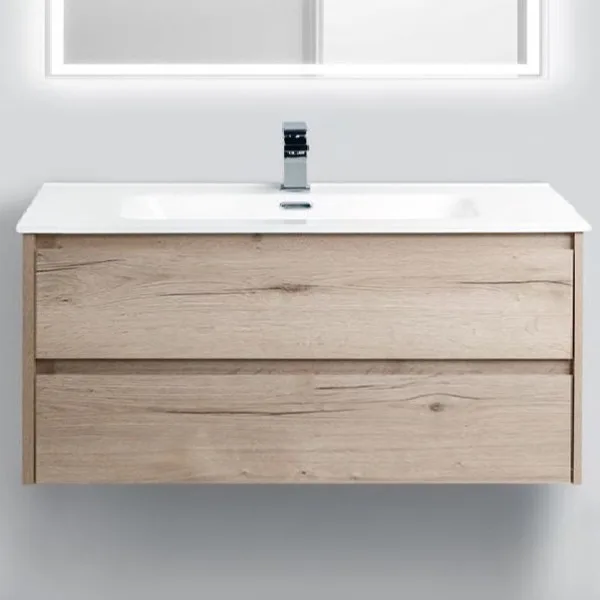 Тумба под раковину без столешницы BelBagno Kraft 100 rovere galifax bianco Sancos — Оригинал