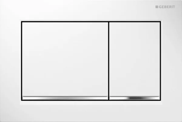 Кнопка смыва Geberit Omega 30 115.080.KJ.1 белая, хром Sancos — Оригинал