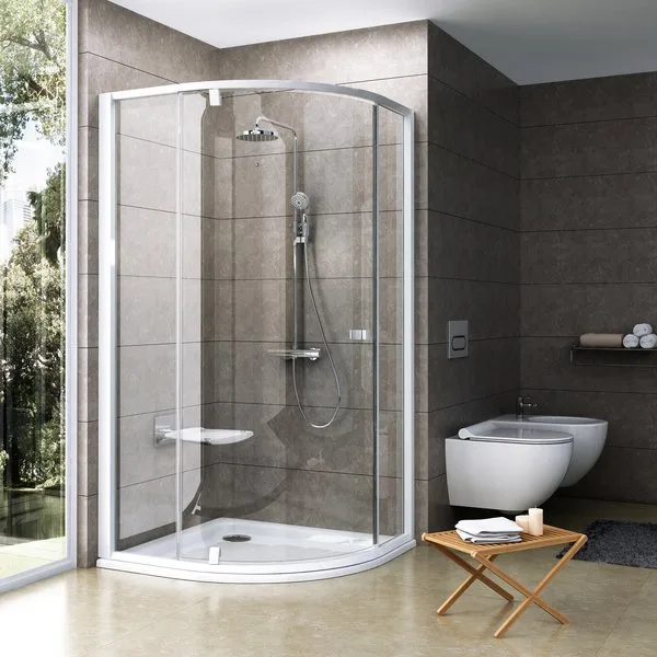 Душевой уголок Ravak Pivot PSKK3-80 Transparent, профиль и ручки белые Sancos — Оригинал
