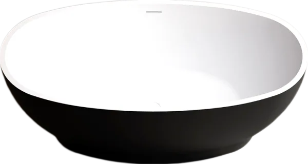 Акриловая ванна Abber AB9207MB 165x80 см, отдельностоящая, черная матовая, овальная, с каркасом, со  Sancos — Оригинал