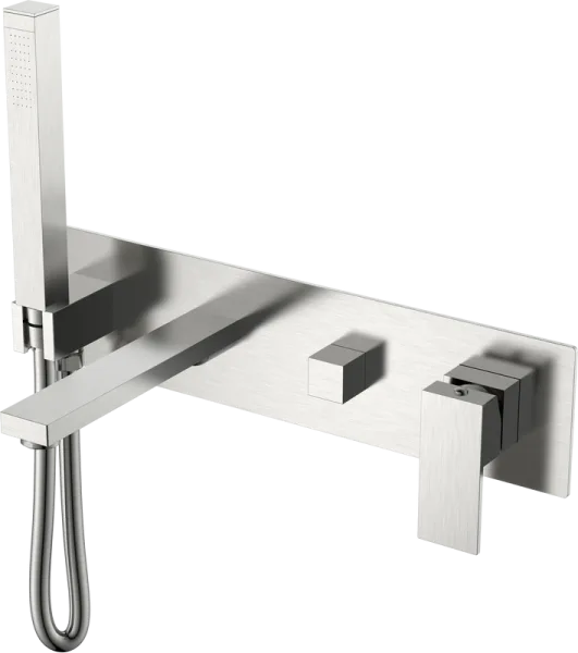 Встраиваемый смеситель Boheme Qubic 474-2-NB С ВНУТРЕННЕЙ ЧАСТЬЮ, brushed nickel Sancos — Оригинал