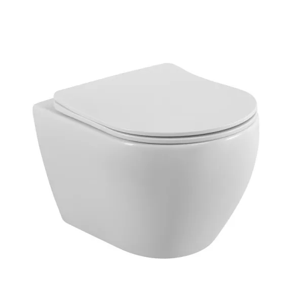Унитаз подвесной Cezares Stylus CZR-513-TH-R безободковый, сиденье CZR-089-SC с микролифтом Sancos — Оригинал
