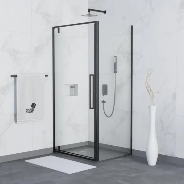 Душевой уголок RGW Stilvoll SV-02B+90 см (79-82)x90x200 профиль черный матовый, стекло прозрачное Sancos — Оригинал
