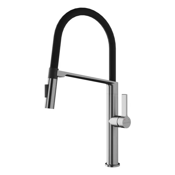 Смеситель для кухни Paulmark BARREL Ba214029-BS нержавеющая сталь Sancos — Оригинал