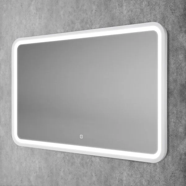 Зеркало Art&Max Genova White 120х80 белое, с LED-подсветкой, 6000К Sancos — Оригинал