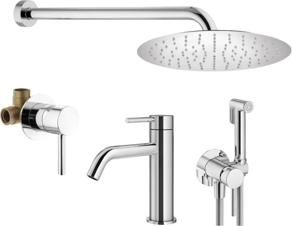 Комплект для ванной Plumberia Selection Ixo KITZXO01CR53 С ВНУТРЕННЕЙ ЧАСТЬЮ, хром Sancos — Оригинал