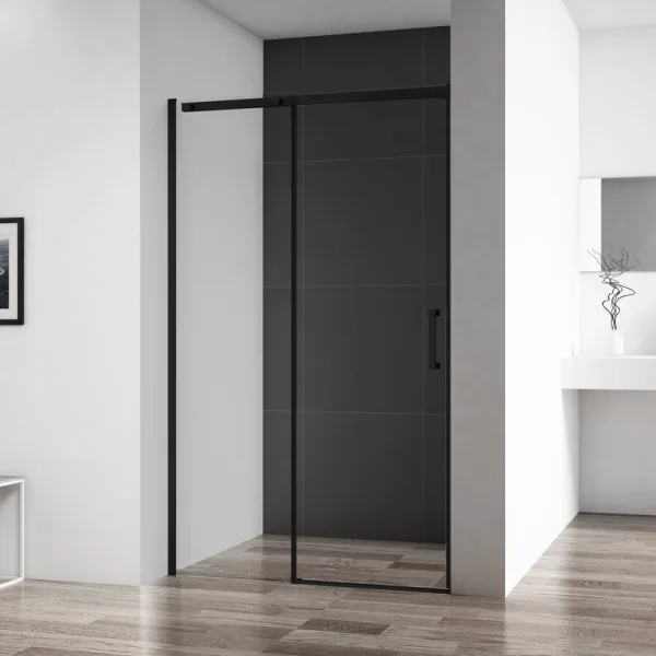Душевая дверь в нишу BelBagno Acqua BF-1-120-C-NERO черная матовая Sancos — Оригинал