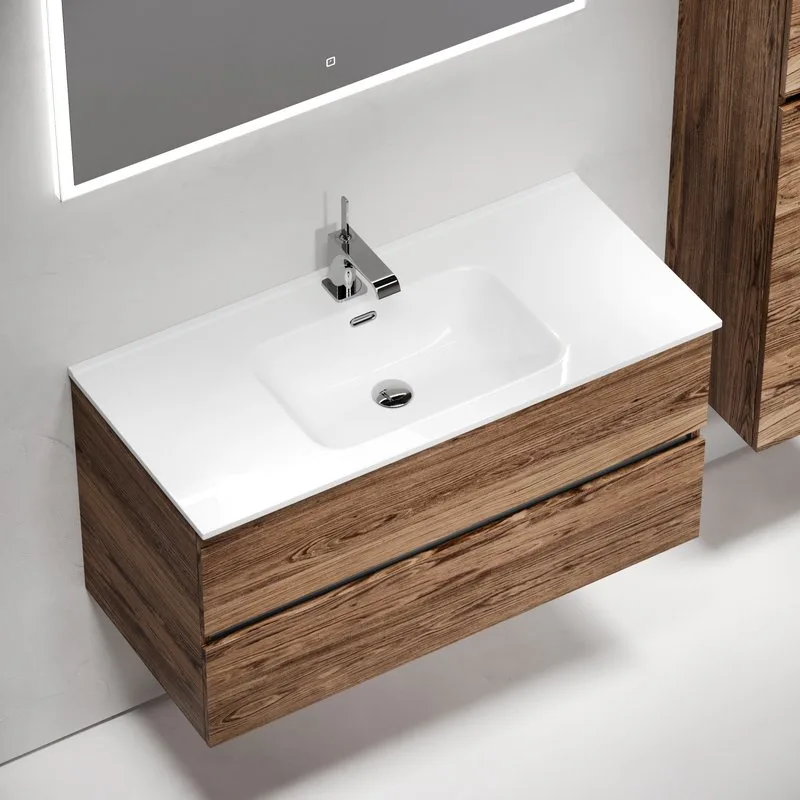 Тумба с раковиной Sancos Urban 100 дуб чарльстон, белая раковина CN7003 Sancos — официальный сайт