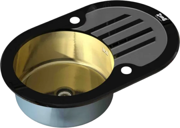 Мойка кухонная Zorg Glass GL-7851-OV-BLACK-BRONZE бронза Sancos — Оригинал