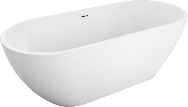 Акриловая ванна BelBagno Uno BB701 150x75 см, отдельностоящая, белая, овальная, на ножках, со сливом Sancos — Оригинал