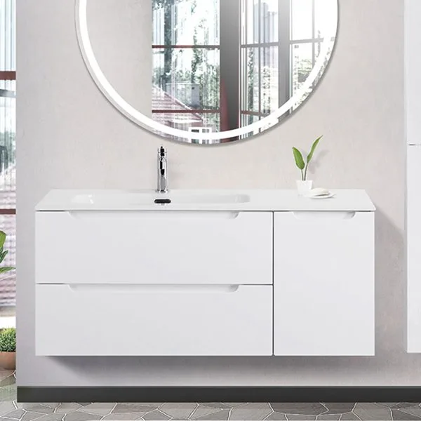 Тумба под раковину без столешницы BelBagno Etna 120 L 2 ящика, дверца, bianco lucido Sancos — Оригинал