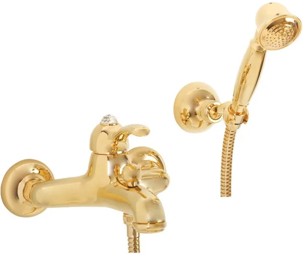 Смеситель для ванны с душем Migliore Lem Swarovski 18890, золото Sancos — Оригинал