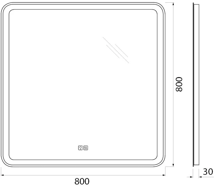 Зеркало BelBagno SPC-MAR-800-800-LED-TCH-WARM с подсветкой и подогревом Sancos — официальный сайт
