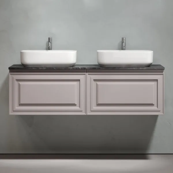 Тумба с раковиной Sancos Very 140 doha soft, столешница черный мрамор TT140A1X, раковина CN5043 Sancos — Оригинал
