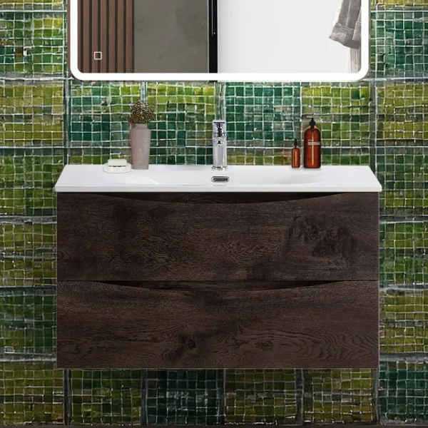 Тумба под раковину без столешницы BelBagno Marino-cer-n 90 подвесная, rovere nature grigio Sancos — Оригинал