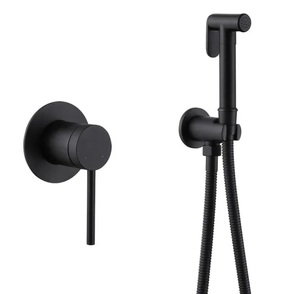 Гигиенический душ Abber Emotion AF8825B, со смесителем, С ВНУТРЕННЕЙ ЧАСТЬЮ, матовый черный Sancos — Оригинал