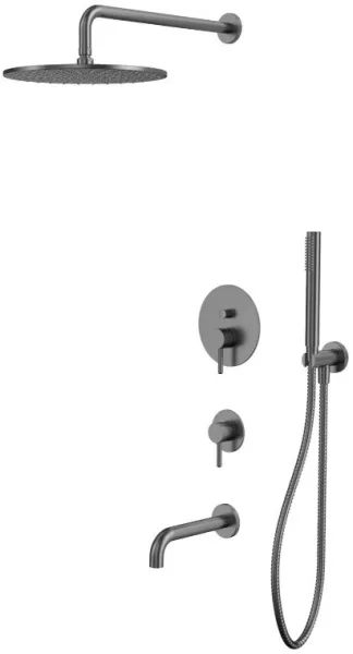 Душевой комплект WHITECROSS Y YSET07GM, С ВНУТРЕННЕЙ ЧАСТЬЮ, оружейная сталь Sancos — Оригинал