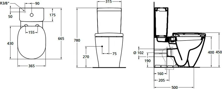 Унитаз-компакт напольный Ideal Standard Connect E781701 Sancos — официальный сайт