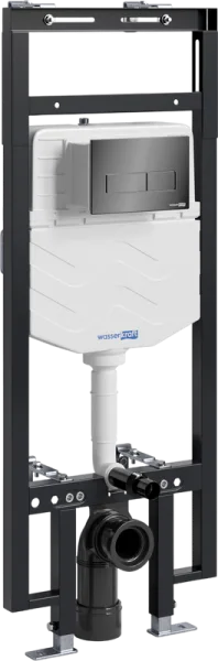 Система инсталляции для унитазов Wasserkraft Dinkel 58TLT.010.ME.PB03, с кнопкой смыва черной Sancos — Оригинал