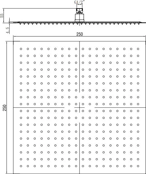 Верхний душ RGW Shower Panels SP-82-25 Sancos — официальный сайт