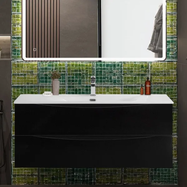 Тумба под раковину без столешницы BelBagno Marino-cer-n 120 подвесная, nero lucido Sancos — Оригинал