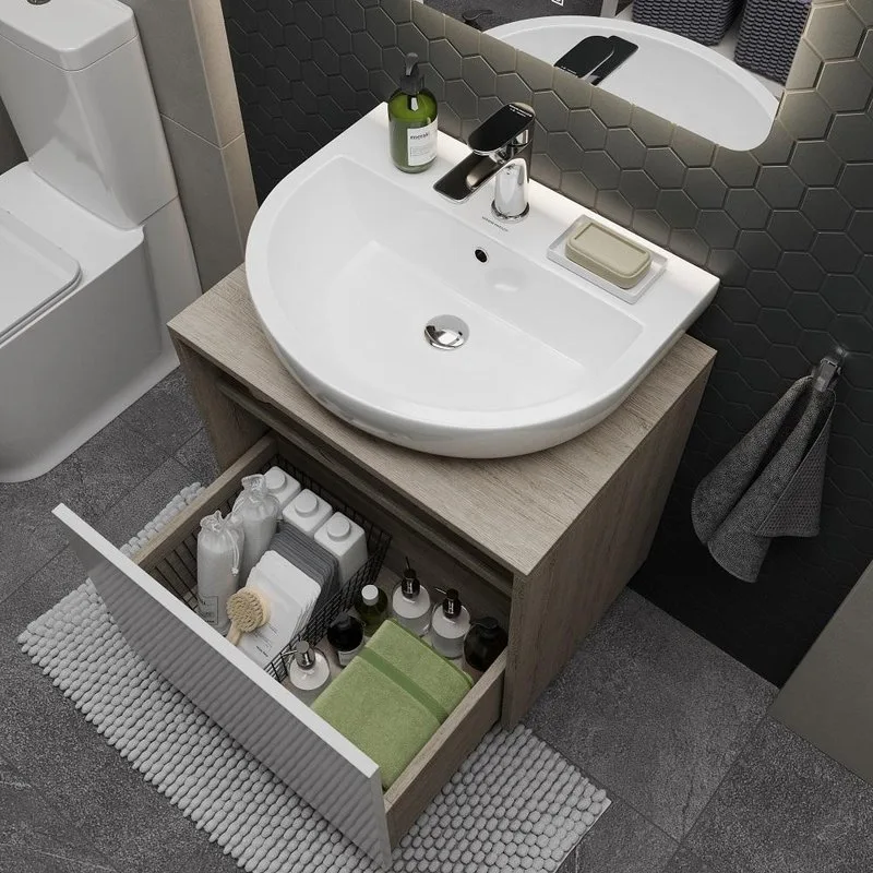 Тумба под раковину без столешницы KERAMA MARAZZI Pro 60 подвесная, белый, дуб орегон Sancos — официальный сайт