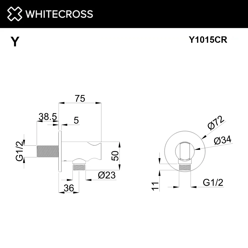 Шланговое подключение WHITECROSS Y Y1015CR, хром Sancos — официальный сайт