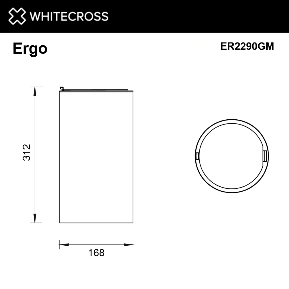 Мусорное ведро WHITECROSS Ergo ER2290GM 4 л, оружейная сталь Sancos — официальный сайт