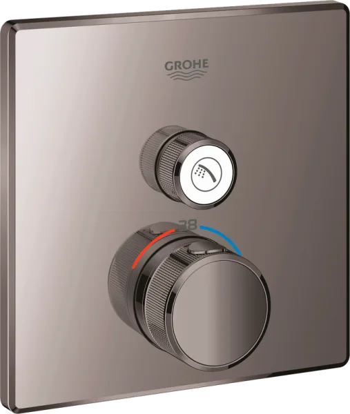 Термостатический смеситель встраиваемый Grohe Grohtherm SmartControl 29123A00 для душа, темный графи Sancos — Оригинал