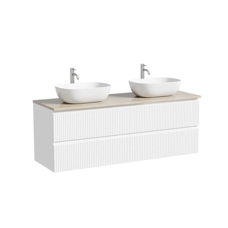 Тумба с раковиной Sancos Snob R 140 bianco, столешница бежевая TT140A2X, раковина CN6009 Sancos — официальный сайт