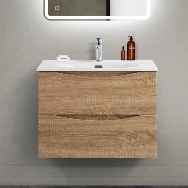 Тумба под раковину без столешницы BelBagno Marino-cer-mini 70 подвесная, rovere bianco Sancos — Оригинал