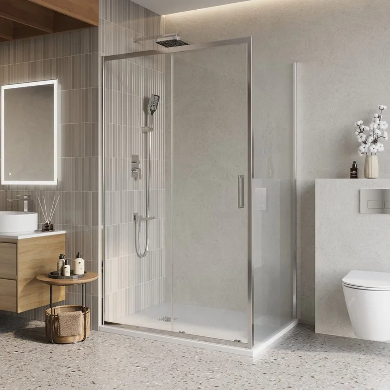 Душевой уголок BelBagno Luce AH-1-120/100-C-Cr профиль хром, стекло прозрачное Sancos — официальный сайт