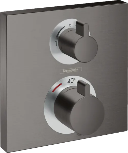 Термостатический смеситель встраиваемый Hansgrohe Ecostat Square 15714340, для душа, шлифованный чер Sancos — Оригинал