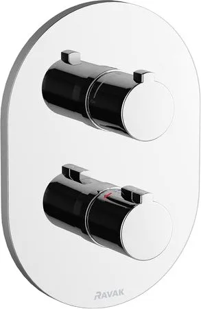 Термостатический смеситель встраиваемый Ravak Chrome CR 063.00 С ВНУТРЕННЕЙ ЧАСТЬЮ для ванны с душем Sancos — Оригинал