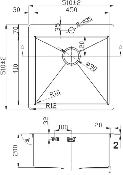 Мойка кухонная Zorg Light ZL R 510510 GRAFIT Sancos — официальный сайт