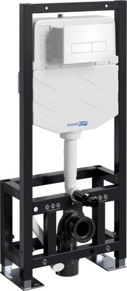 Система инсталляции для унитазов Wasserkraft Dill 61TLT.010.ME.WH03, с кнопкой смыва белой Sancos — Оригинал