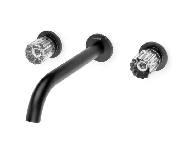 Смеситель для раковины Boheme Elegante 152-2-B-EL С ВНУТРЕННЕЙ ЧАСТЬЮ, черный Sancos — Оригинал