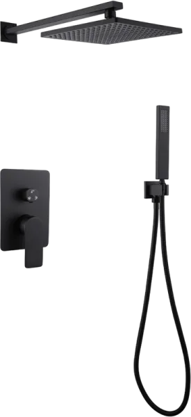 Душевой комплект Abber Weiss Insel AF8018B, С ВНУТРЕННЕЙ ЧАСТЬЮ, черный матовый Sancos — Оригинал
