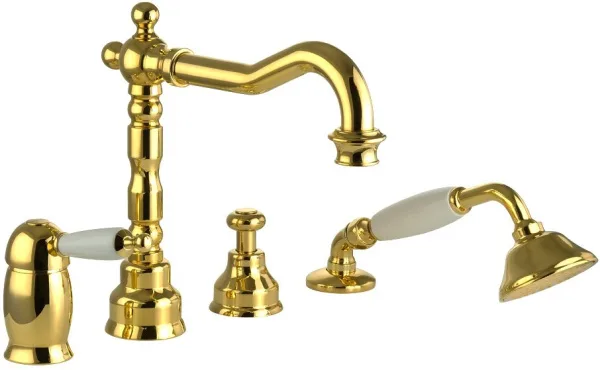Смеситель на борт ванны Migliore Oxford 19165, золото Sancos — Оригинал